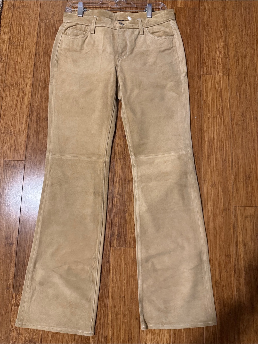 Vintage GAP Women's Flare Leg Suede Jeans in Tan